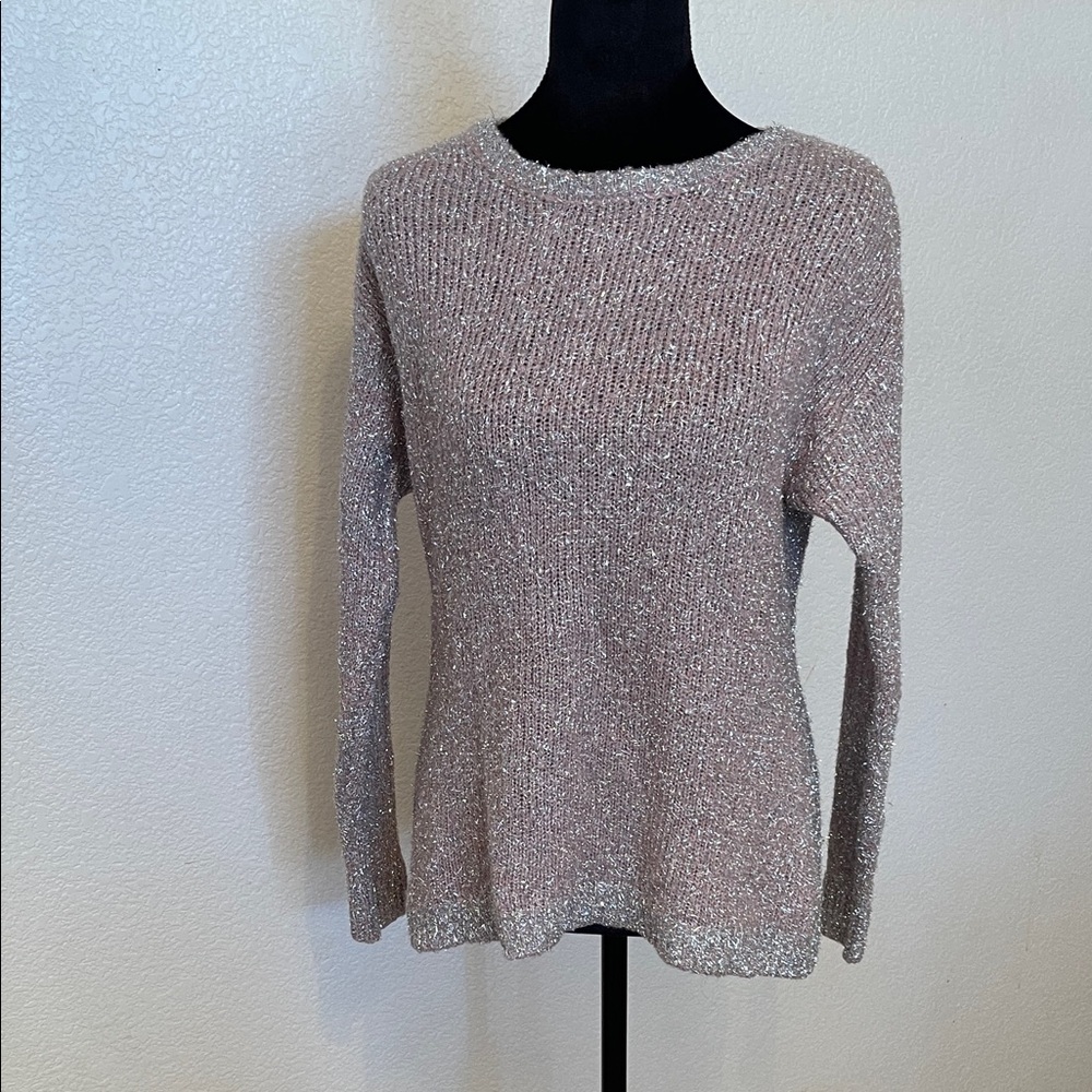 Sparkle Pink Metallic Knit Sweater